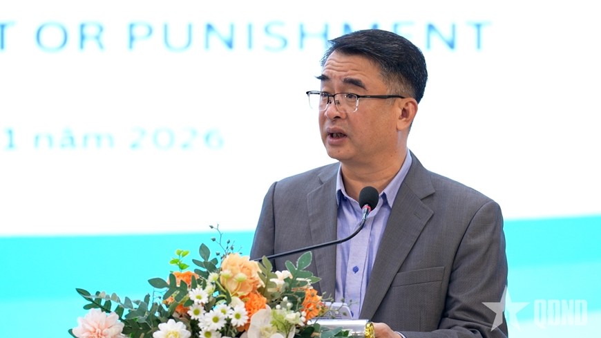 Đại tá Trần Viết Trung, Phó cục trưởng Cục Đối ngoại, Bộ Công an phát biểu khai mạc. Đại tá Trần Viết Trung, Phó cục trưởng Cục Đối ngoại, Bộ Công an phát biểu khai mạc.