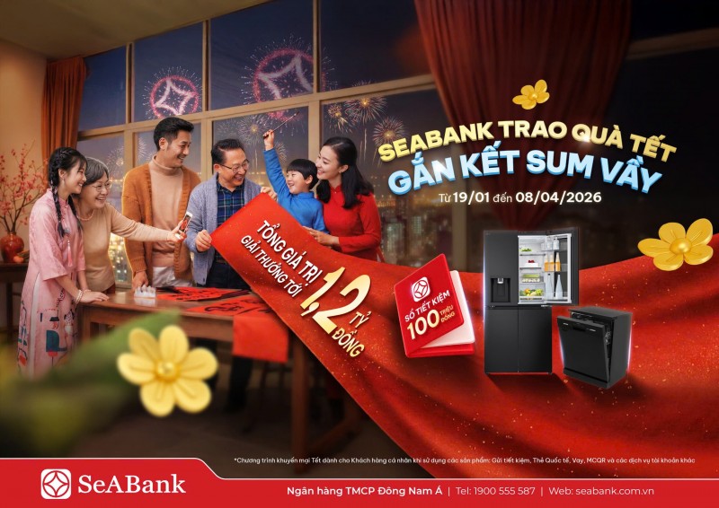 SeABank dành 1,2 tỷ đồng tri ân khách hàng dịp Tết Bính Ngọ và kỷ niệm 32 năm thành lập SeABank dành 1,2 tỷ đồng tri ân khách hàng dịp Tết Bính Ngọ và kỷ niệm 32 năm thành lập