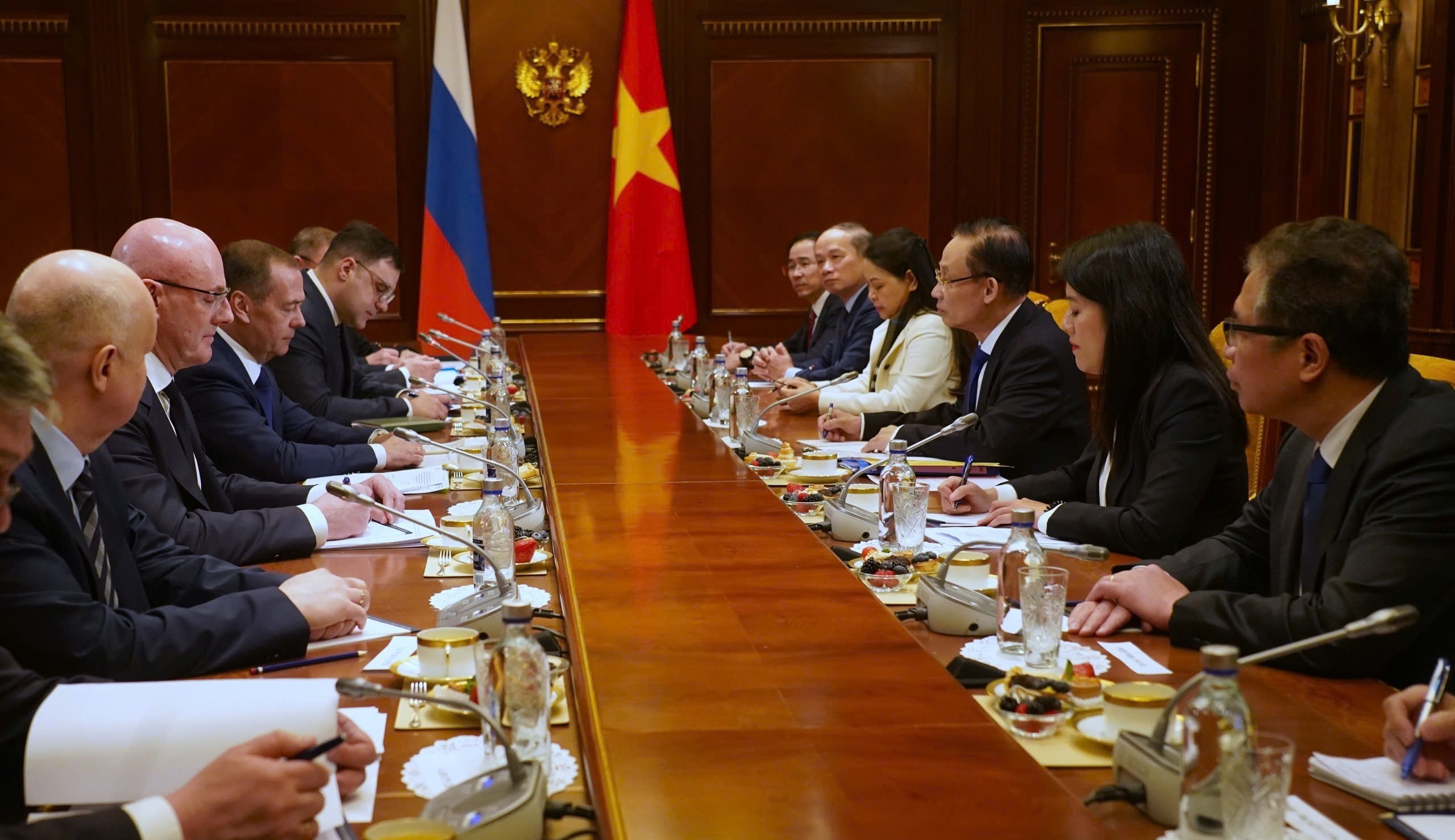 Chủ tịch Đảng nước Nga thống nhất D. Medvedev khẳng định Việt Nam là một đối tác quan trọng và tin cậy của Nga ở khu vực châu Á – Thái Bình Dương. (Ảnh: Bộ Ngoại giao)