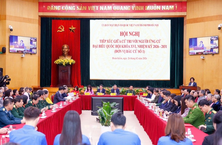 Tổng Bí thư Tô Lâm dự Hội nghị tiếp xúc giữa cử tri với người ứng cử đại biểu Quốc hội khóa XVI tại Hà Nội Tổng Bí thư Tô Lâm dự Hội nghị tiếp xúc giữa cử tri với người ứng cử đại biểu Quốc hội khóa XVI tại Hà Nội