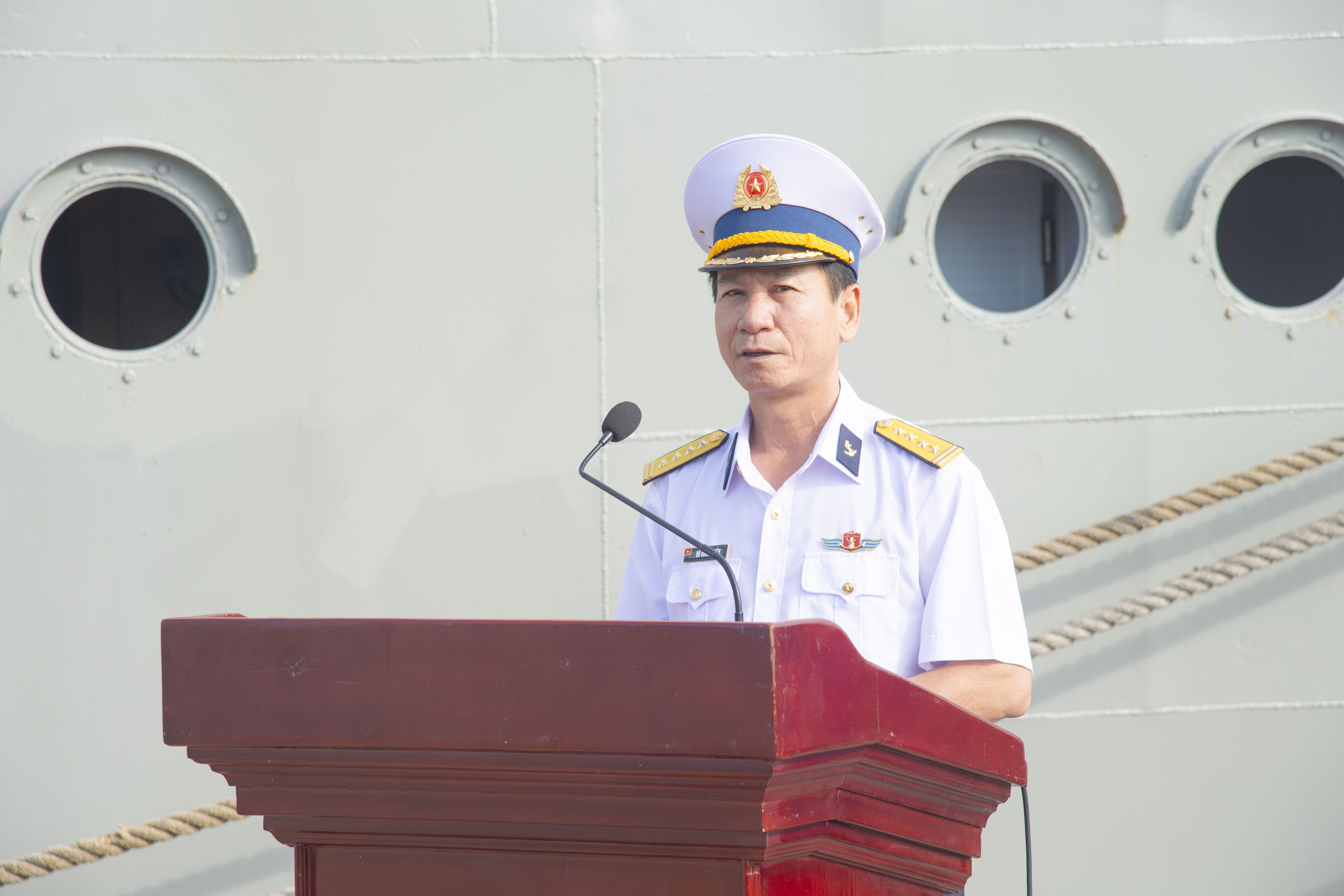 Đại tá Đỗ Hồng Duyên phát biểu tại Lễ đón đoàn Đại tá Đỗ Hồng Duyên phát biểu tại Lễ đón đoàn