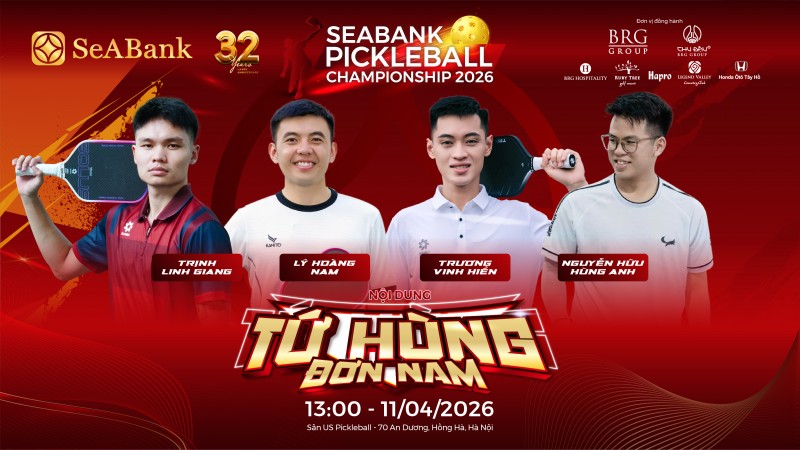 SeABank tổ chức giải Pickleball Championship 2026,  gây quỹ học bổng cho trẻ em nghèo nhân dịp 32 năm thành lập