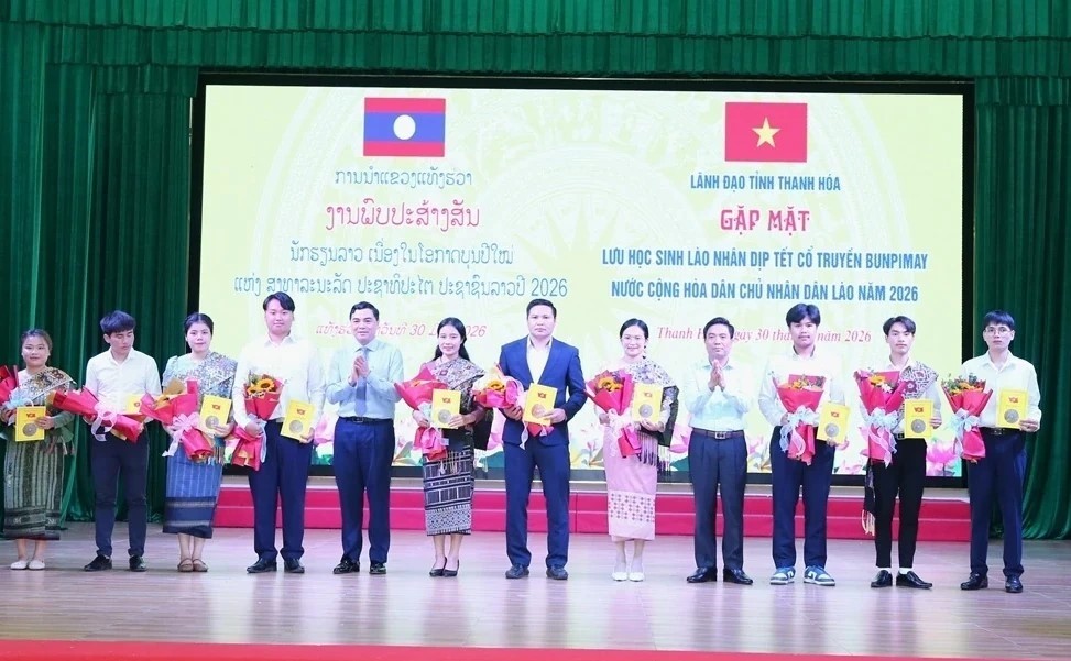 Gặp mặt lưu học sinh Lào tại Thanh Hóa nhân Tết cổ truyền Bunpimay 2026 Gặp mặt lưu học sinh Lào tại Thanh Hóa nhân Tết cổ truyền Bunpimay 2026