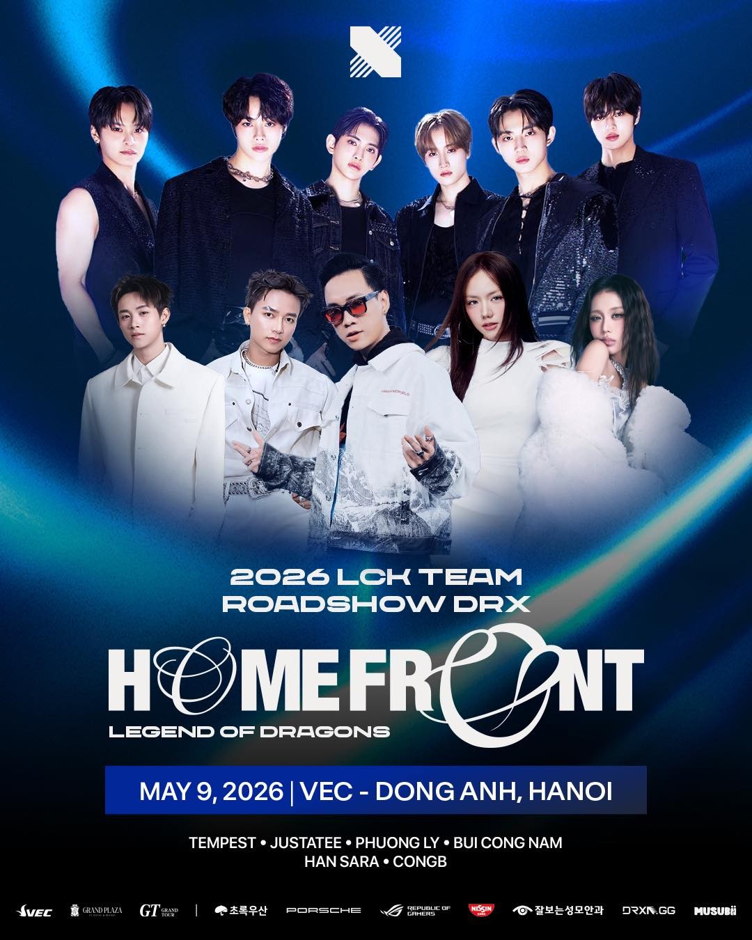 Dàn nghệ sĩ biểu diễn tại LCK Roadshow 2026 ở VEC ngày 9/5
