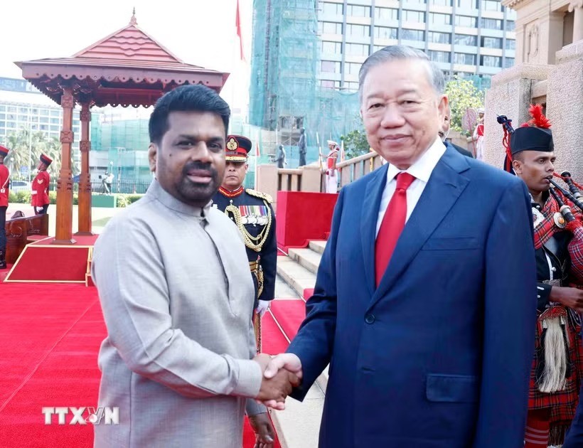 Lễ đón trọng thể Tổng Bí thư, Chủ tịch nước Tô Lâm thăm cấp Nhà nước Sri Lanka