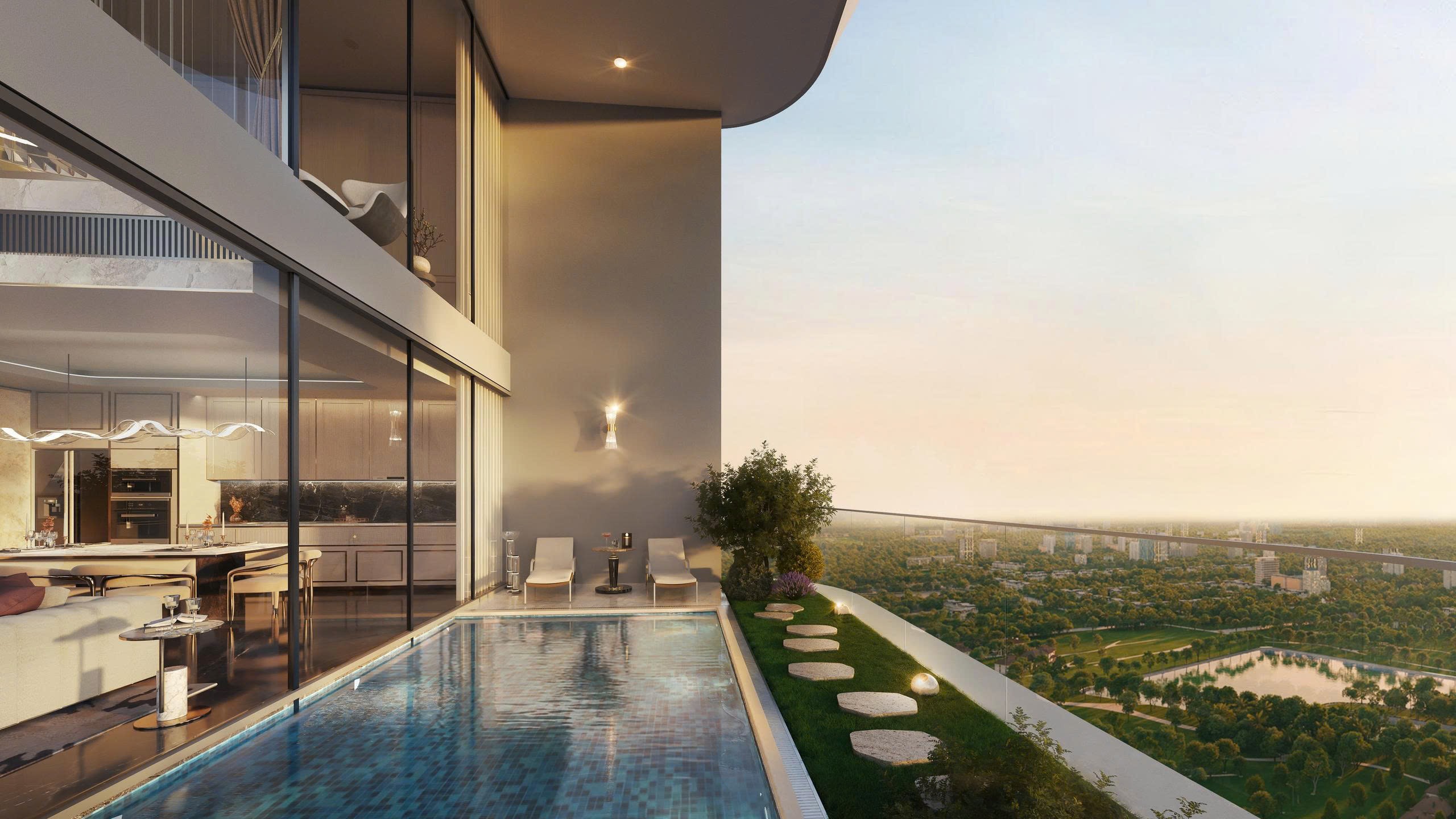 Đặc quyền bể bơi, sân vườn riêng tại các căn duplex The Rey Edition (Ảnh: Meygroup) Đặc quyền bể bơi, sân vườn riêng tại các căn duplex The Rey Edition (Ảnh: Meygroup)