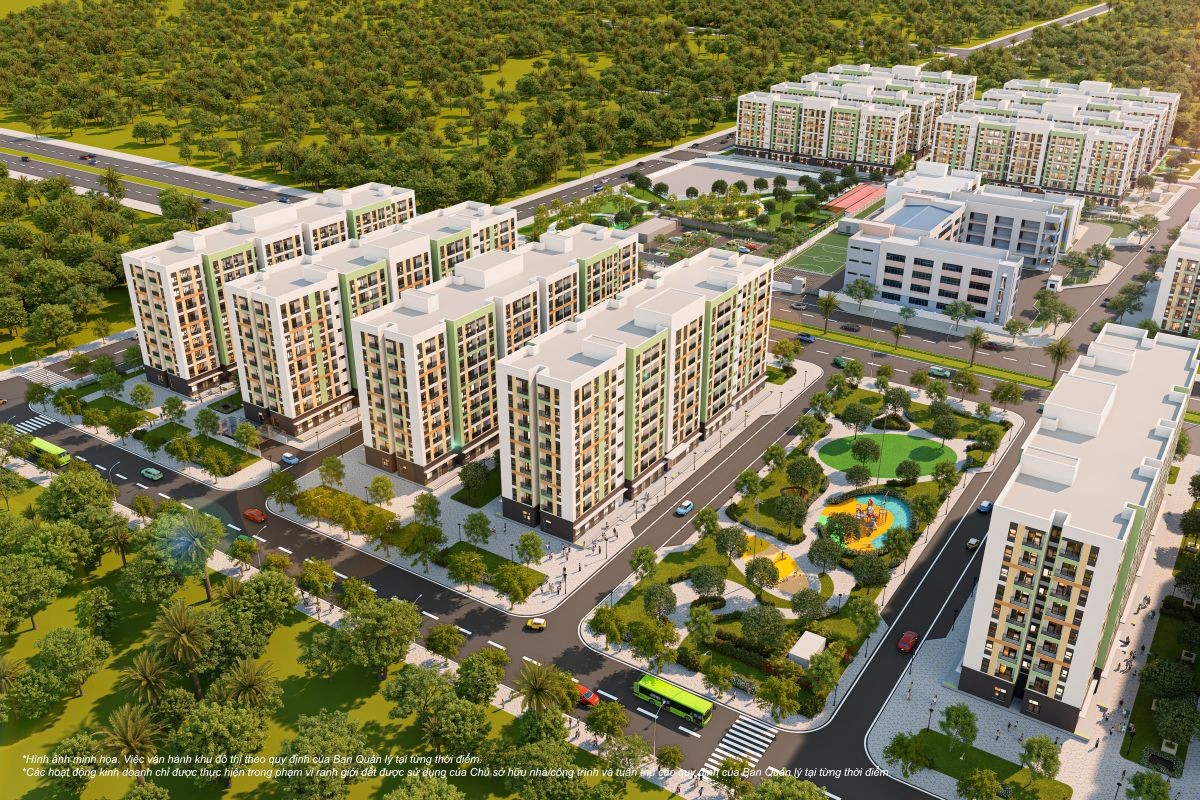 Ngay dưới chân các tòa căn hộ Happy Home là không gian xanh cùng các tiện ích vui chơi giải trí Ngay dưới chân các tòa căn hộ Happy Home là không gian xanh cùng các tiện ích vui chơi giải trí