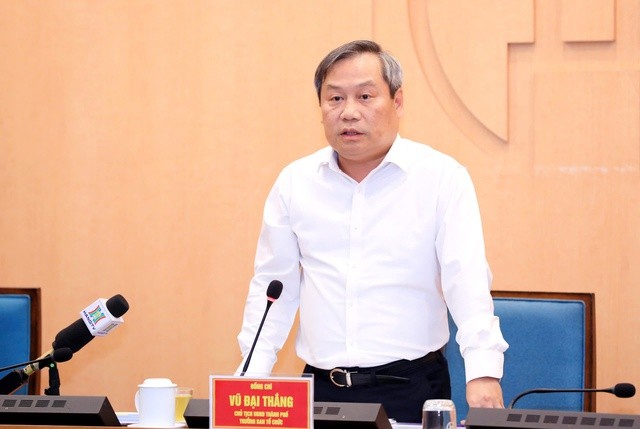 Chủ tịch UBND thành phố Hà Nội Vũ Đại Thắng phát biểu. (Ảnh: T.L) Chủ tịch UBND thành phố Hà Nội Vũ Đại Thắng phát biểu. (Ảnh: T.L)