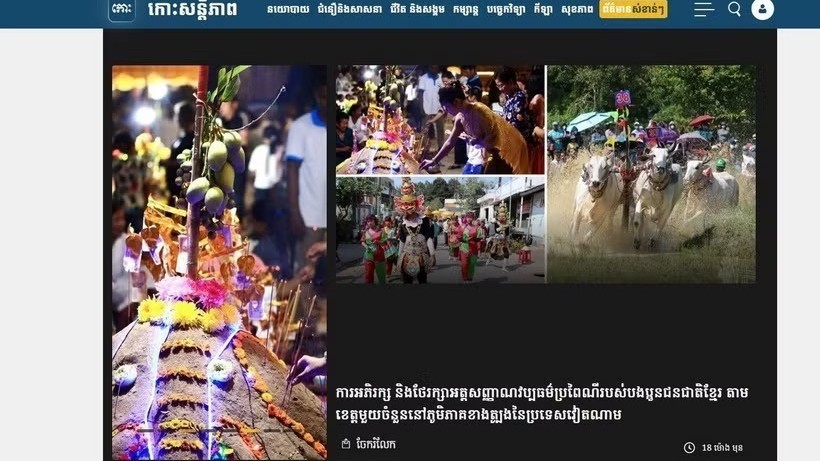 Truyền thông Campuchia đề cao công tác gìn giữ di sản văn hóa Khmer ở Việt Nam