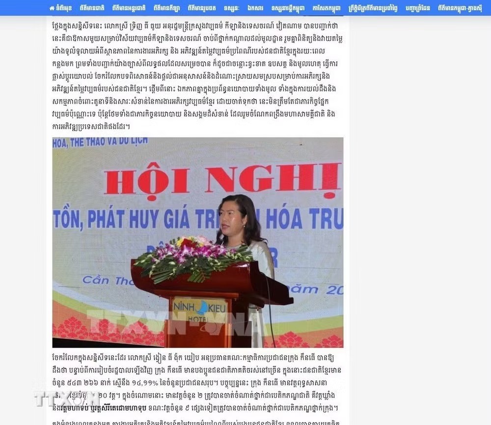 Truyền thông Campuchia đề cao công tác gìn giữ di sản văn hóa Khmer ở Việt Nam