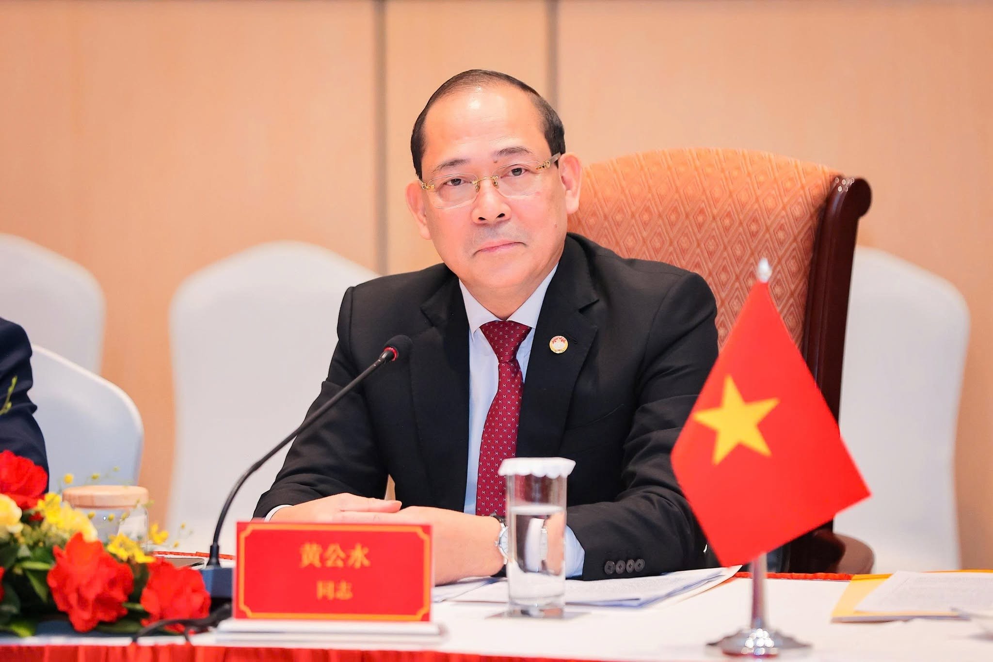 Phó Chủ tịch Ủy ban Trung ương MTTQ Việt Nam Hoàng Công Thủy phát biểu tại Hội đàm. (Ảnh: Hoài Nam) Phó Chủ tịch Ủy ban Trung ương MTTQ Việt Nam Hoàng Công Thủy phát biểu tại Hội đàm. (Ảnh: Hoài Nam)