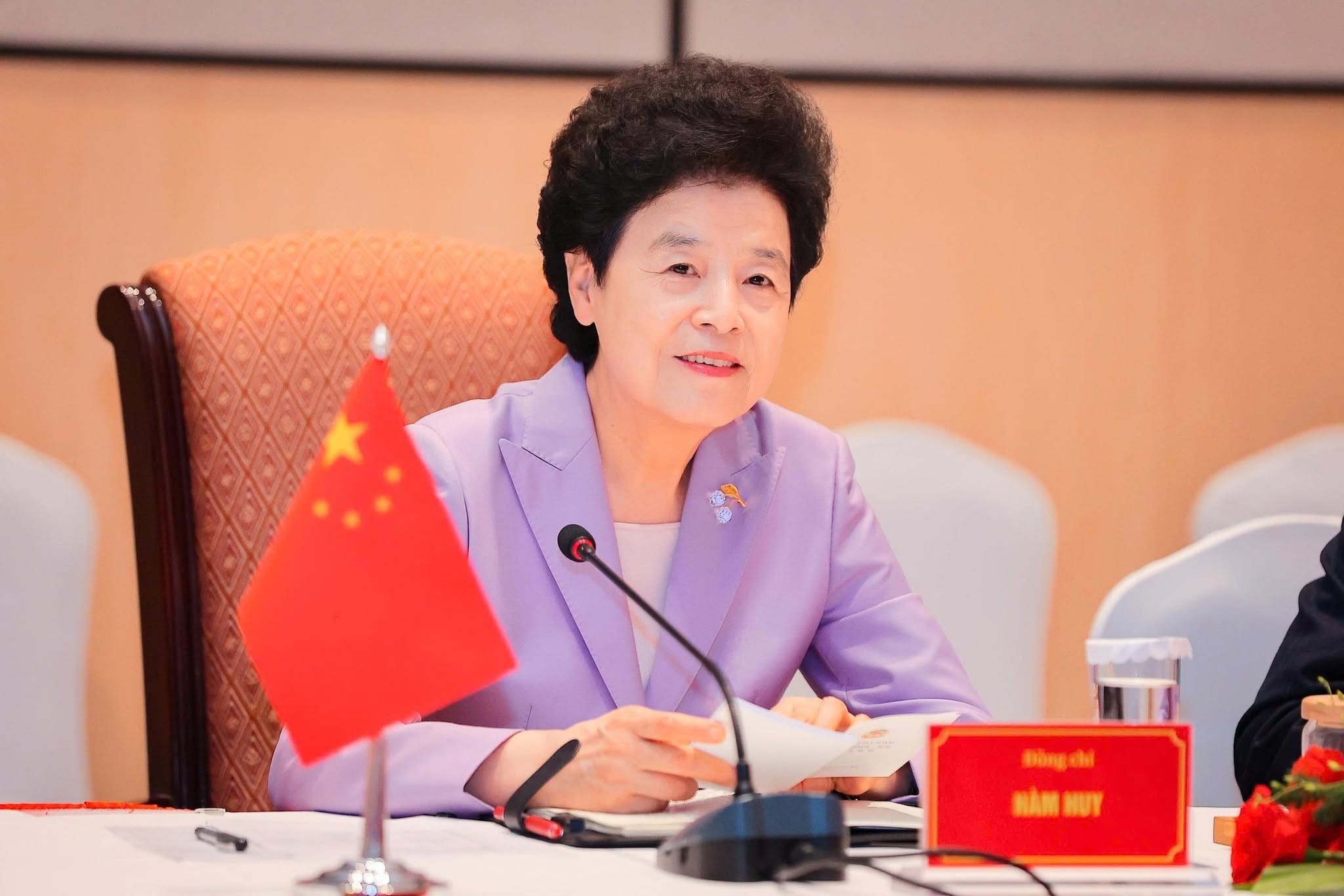 Phó Chủ tịch Chính hiệp toàn quốc Trung Quốc Hàm Huy tại Hội đàm Phó Chủ tịch Chính hiệp toàn quốc Trung Quốc Hàm Huy tại Hội đàm