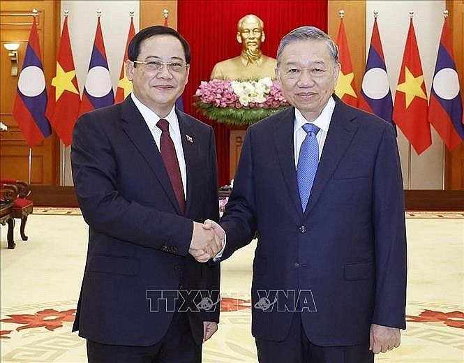 Tổng Bí thư, Chủ tịch nước Tô Lâm tiếp Thủ tướng Lào
