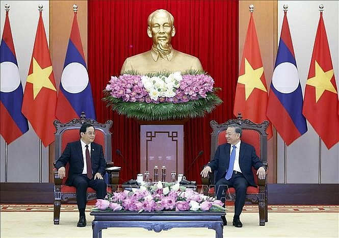 Tổng Bí thư, Chủ tịch nước Tô Lâm tiếp Thủ tướng Lào