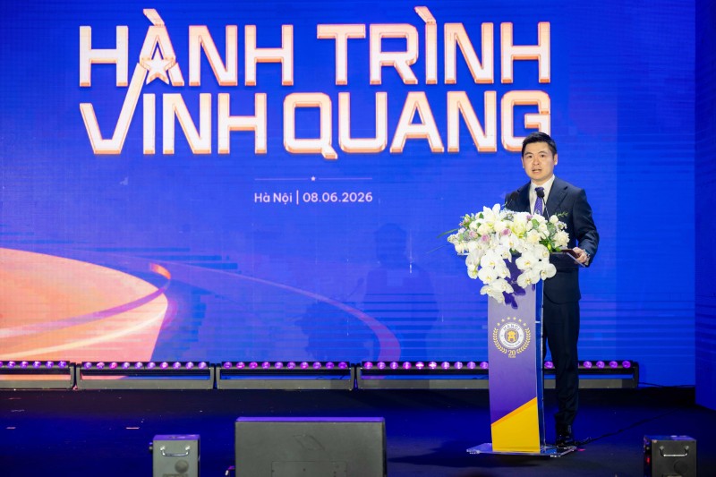 Ảnh 4: Chủ tịch CLB bóng đá Hà Nội Đỗ Vinh Quang tin tưởng đội bóng thủ đô sẽ tiếp tục viết nên những chương mới đầy tự hào trong lịch sử của mình.