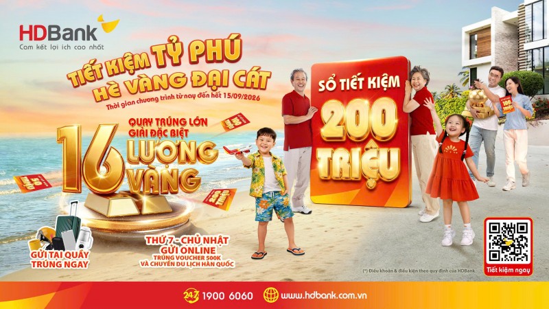 Hàng chục khách hàng HDBank trúng thưởng sổ tiết kiệm “trăm triệu” và chuyến du lịch Hàn Quốc hấp dẫn