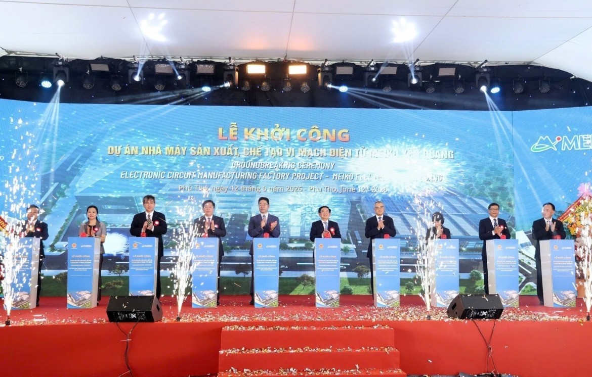 Dự án công nghiệp công nghệ cao của Tập đoàn Meiko (Nhật Bản) tại Khu công nghiệp Yên Quang vừa qua đã khởi công. Ảnh: UBND tỉnh Phú Thọ