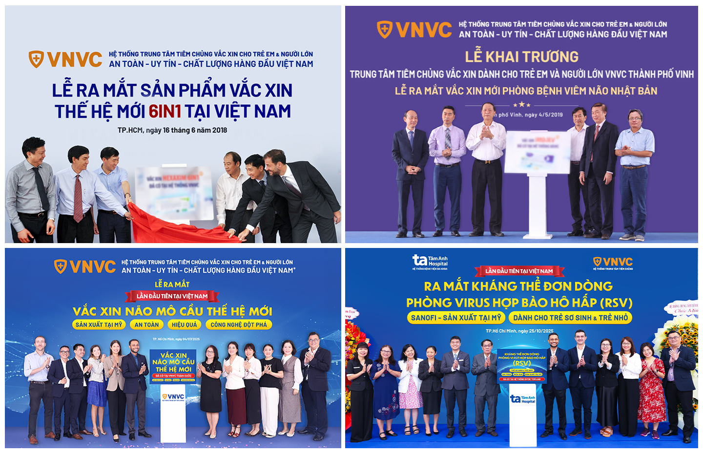 Nhiều năm qua, VNVC và Sanofi (Pháp) đã đưa về và triển khai tiêm tại Việt Nam nhiều loại vắc xin thế hệ mới cần thiết cho trẻ em và người lớn, như vắc xin 6 trong 1, viêm não Nhật Bản, não mô cầu ACYW, kháng thể đơn dòng RSV. 