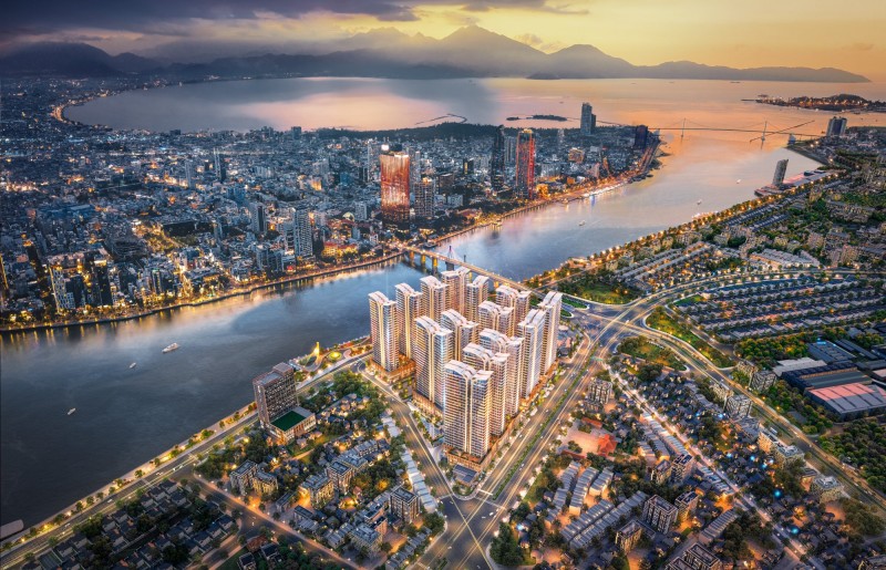 Capital Square sở hữu vị trí hiếm có giữa cầu Rồng và cầu sông Hàn, mở ra tầm nhìn trực diện tới không gian trình diễn DIFF.