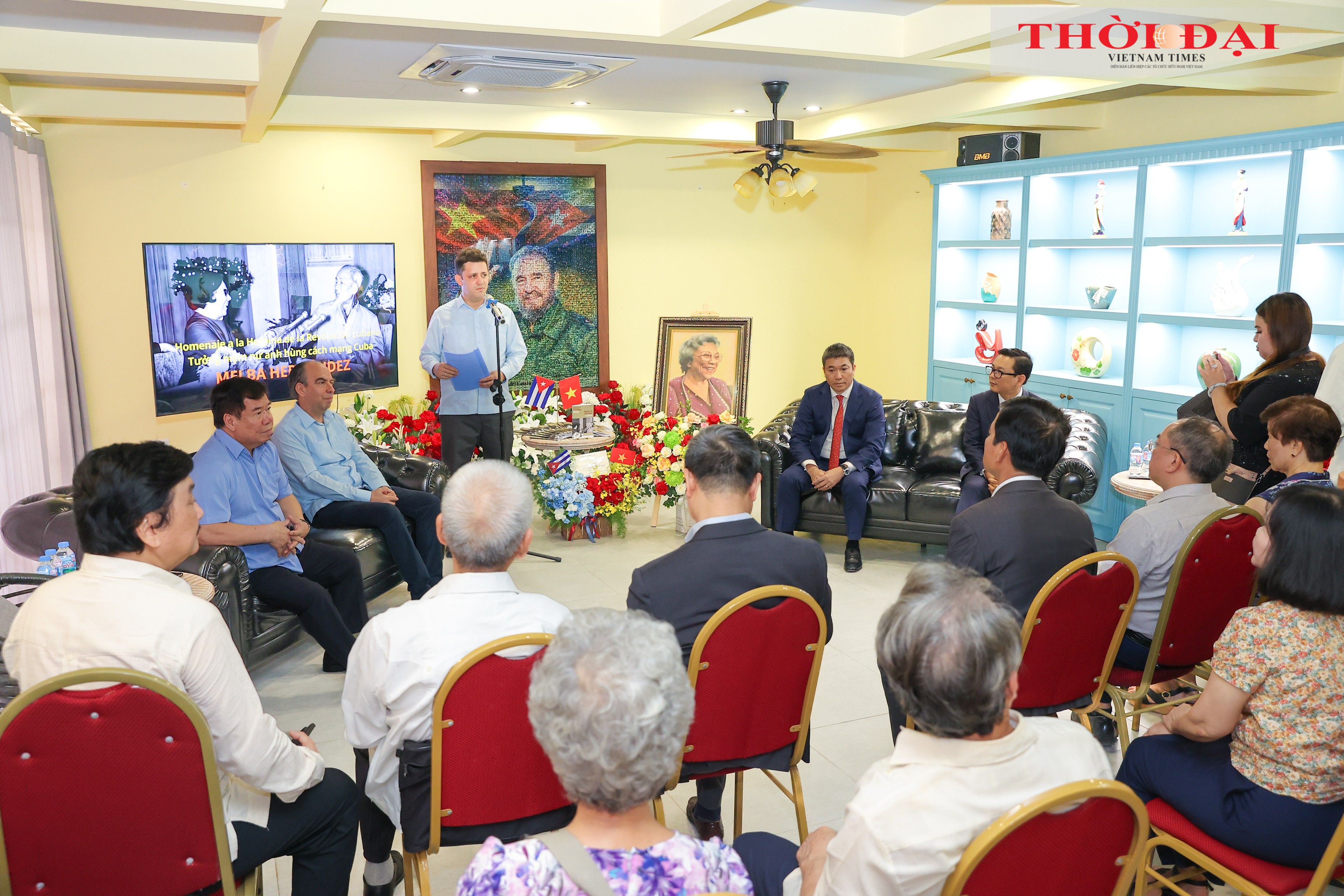 Lễ tưởng niệm nữ anh hùng cách mạng Cuba Melba Hernández nhân dịp kỷ niệm 105 năm ngày sinh của bà. (Ảnh: Đinh Hòa)
