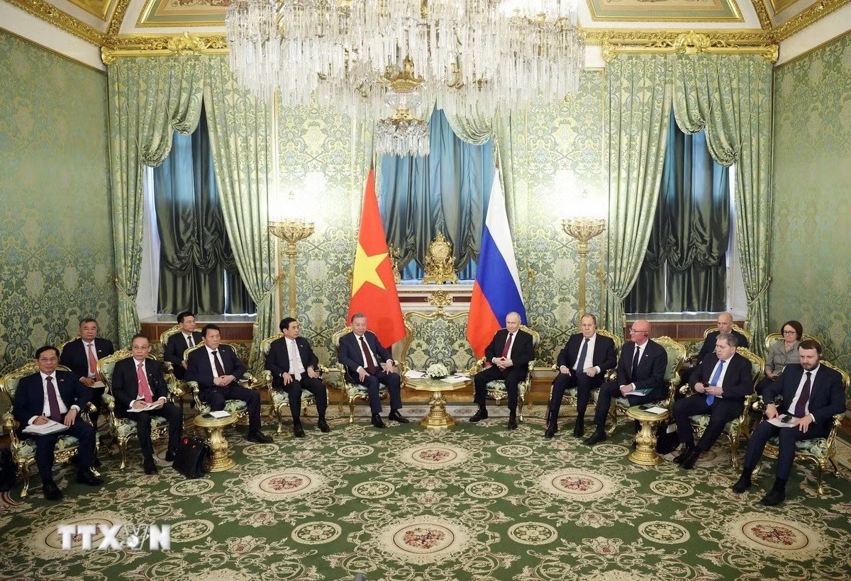 Tổng Bí thư Tô Lâm hội đàm hẹp với Tổng thống Nga Vladimir Putin. (Ảnh: Thống Nhất/TTXVN) Tổng Bí thư Tô Lâm hội đàm hẹp với Tổng thống Nga Vladimir Putin. (Ảnh: Thống Nhất/TTXVN)